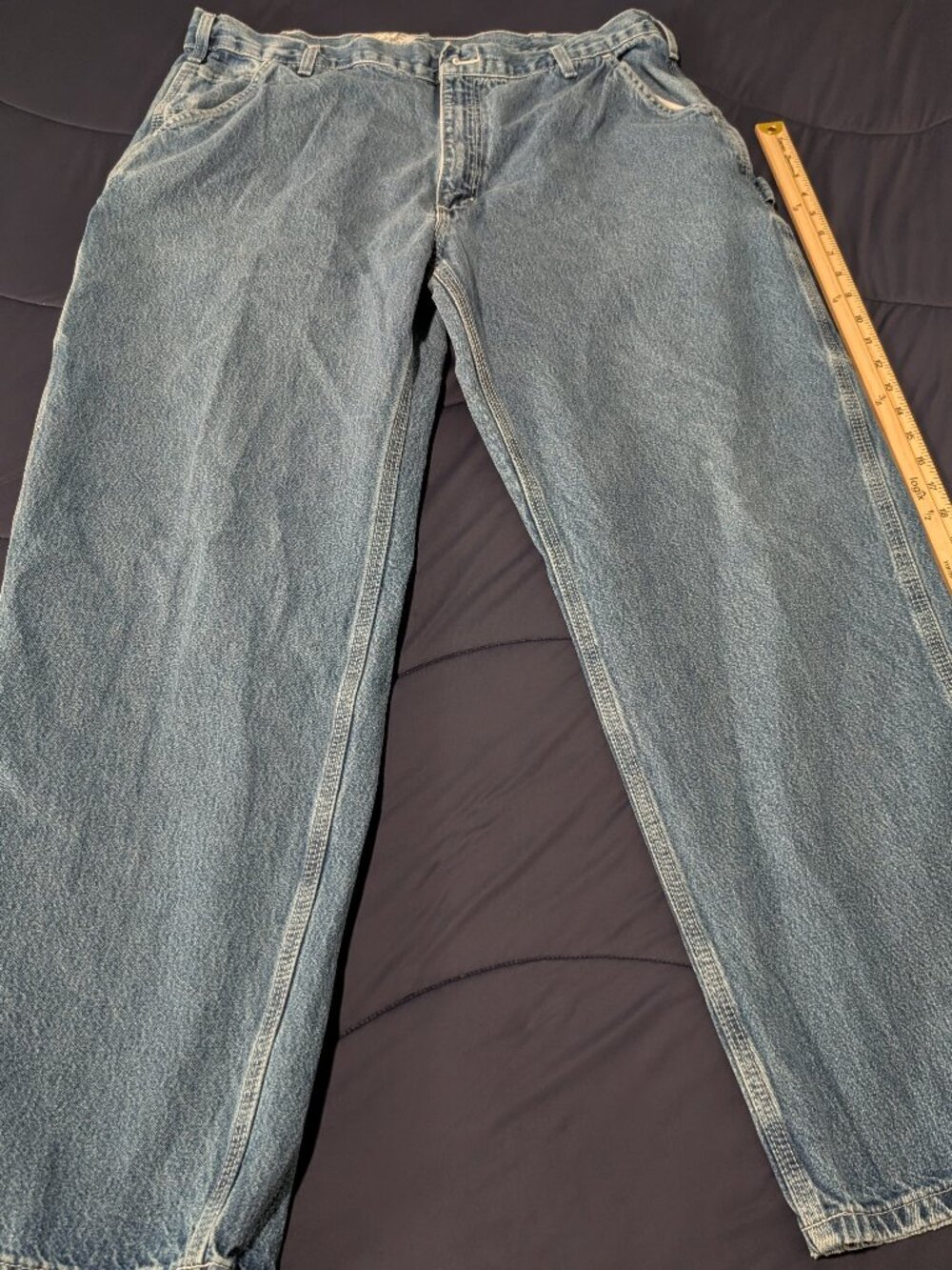 Carhartt Jeans Mens 40x32 Blue Original Dungaree Fit Carpenter Denim B13 DST